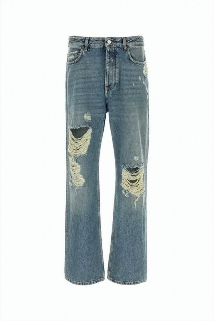 Balenciaga Distressed Blue Denim Pants