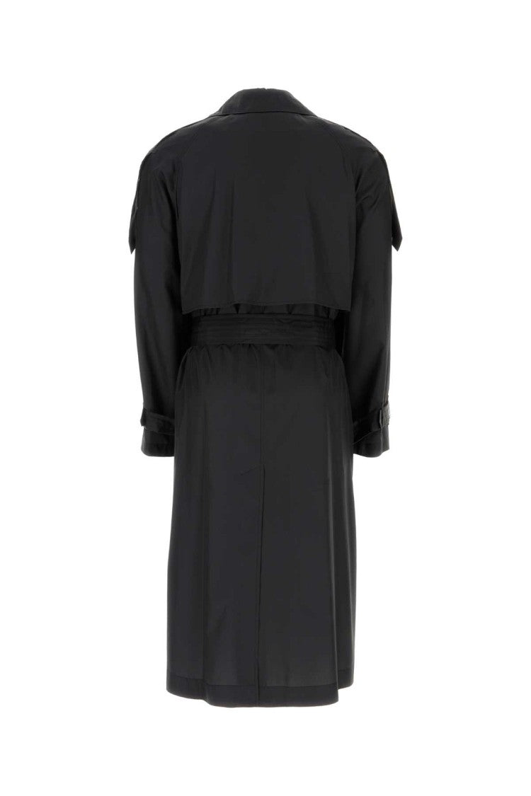 Burberry Black Silk Trench Coat