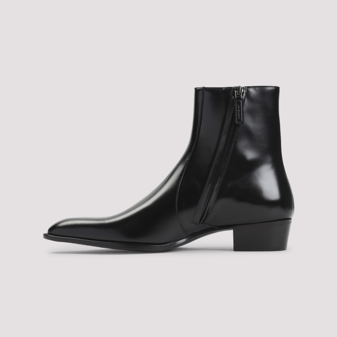 Saint Laurent Black Leather Roman Boot