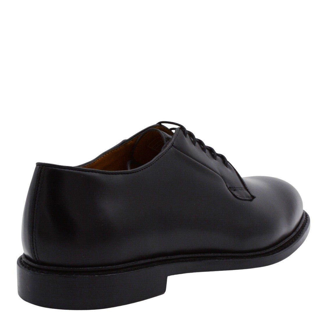 Sebago Polished Black Leather Lace-Up Flat Shoes