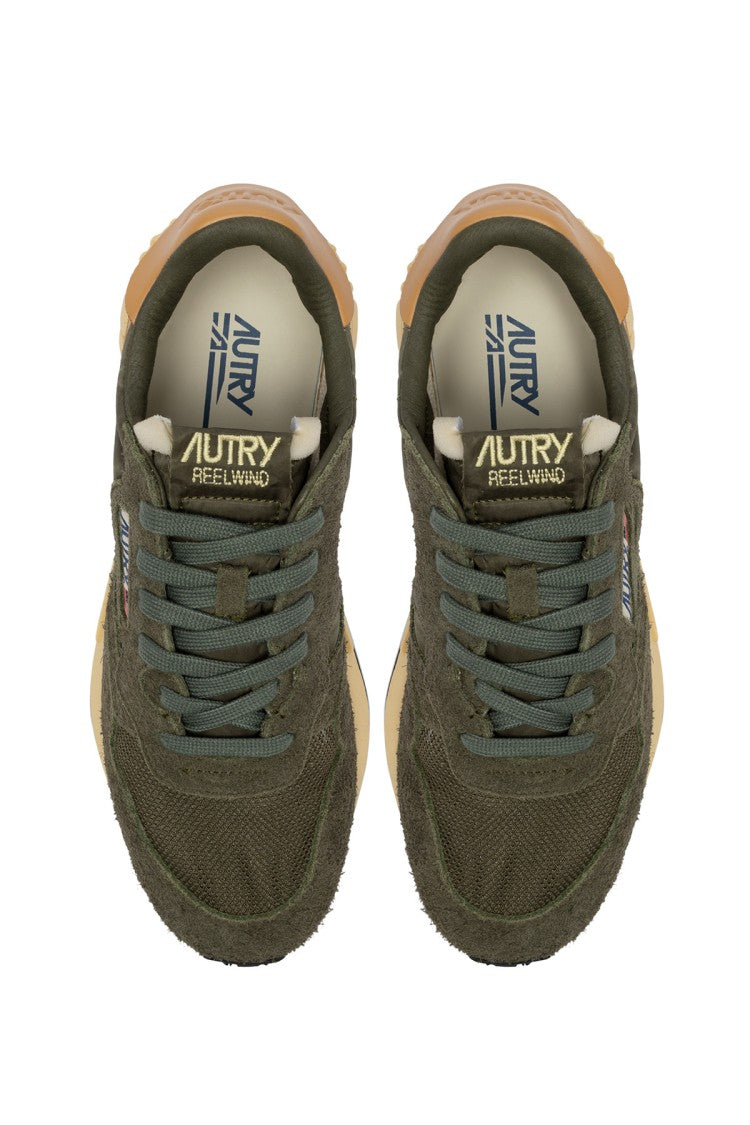 Autry Green Reelwind Suede Mesh Sneakers