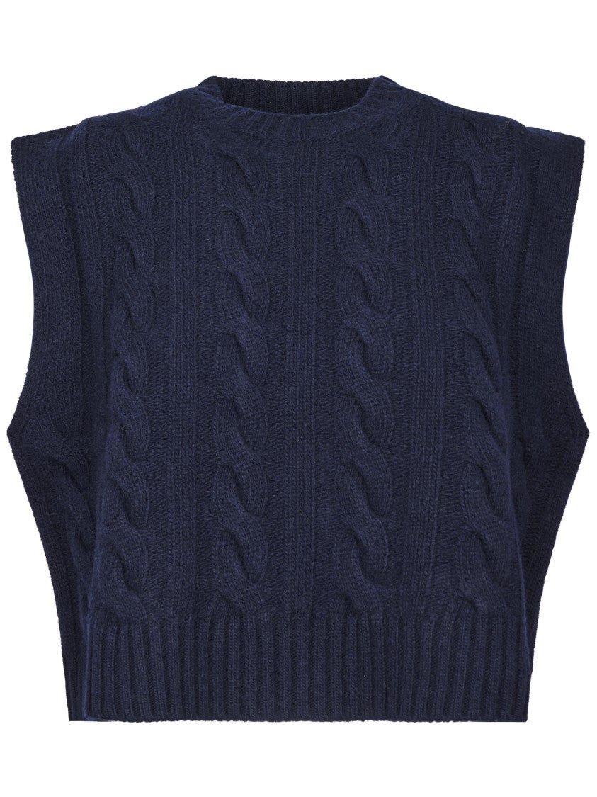 Max Mara Gilet In Maglia Cable Knit Vest