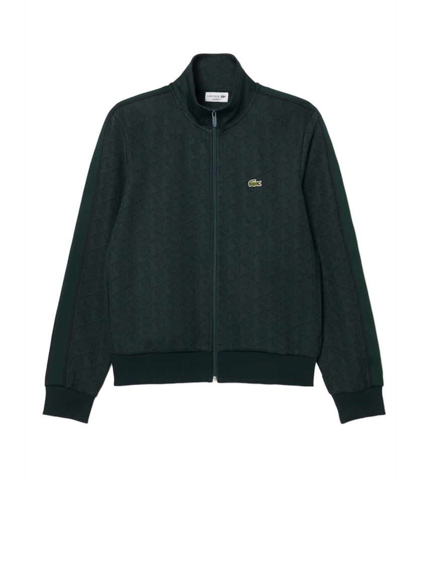 Lacoste Green High-Collar Textured Jacket