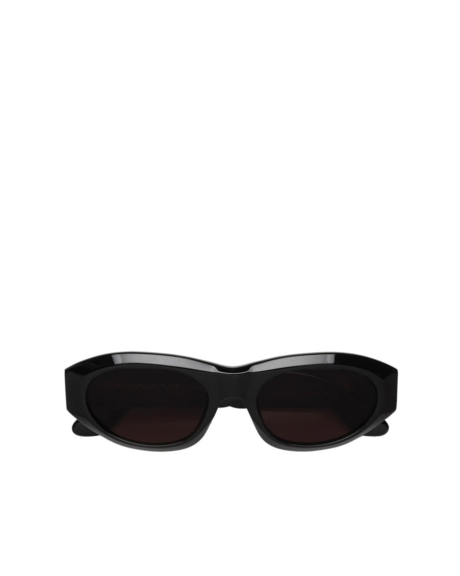 Retrosuperfuture Glossy Black Acetate Sunglasses With Zeiss Lenses