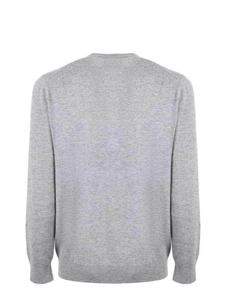 Mc2 Saint Barth Grey Crewneck Sweater With Cigarette Print