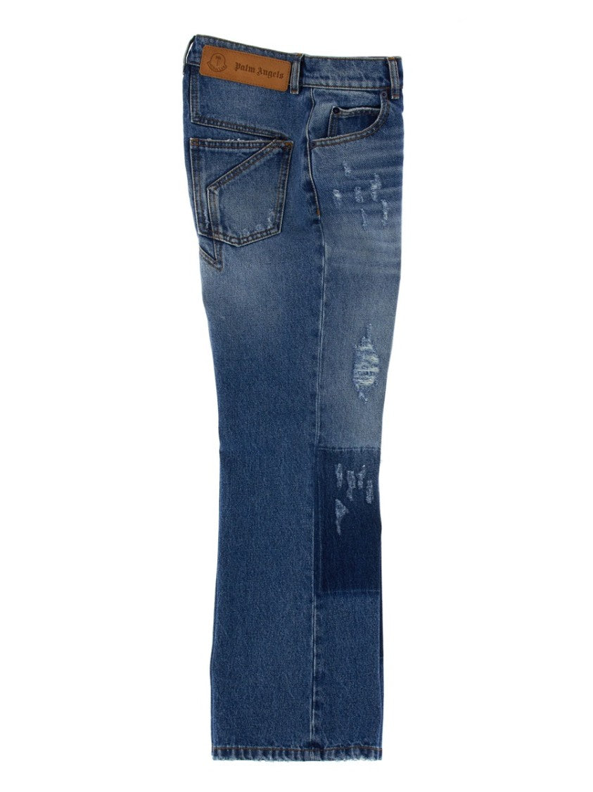 Moncler Genius Star-Inlaid Patchwork Denim Jeans