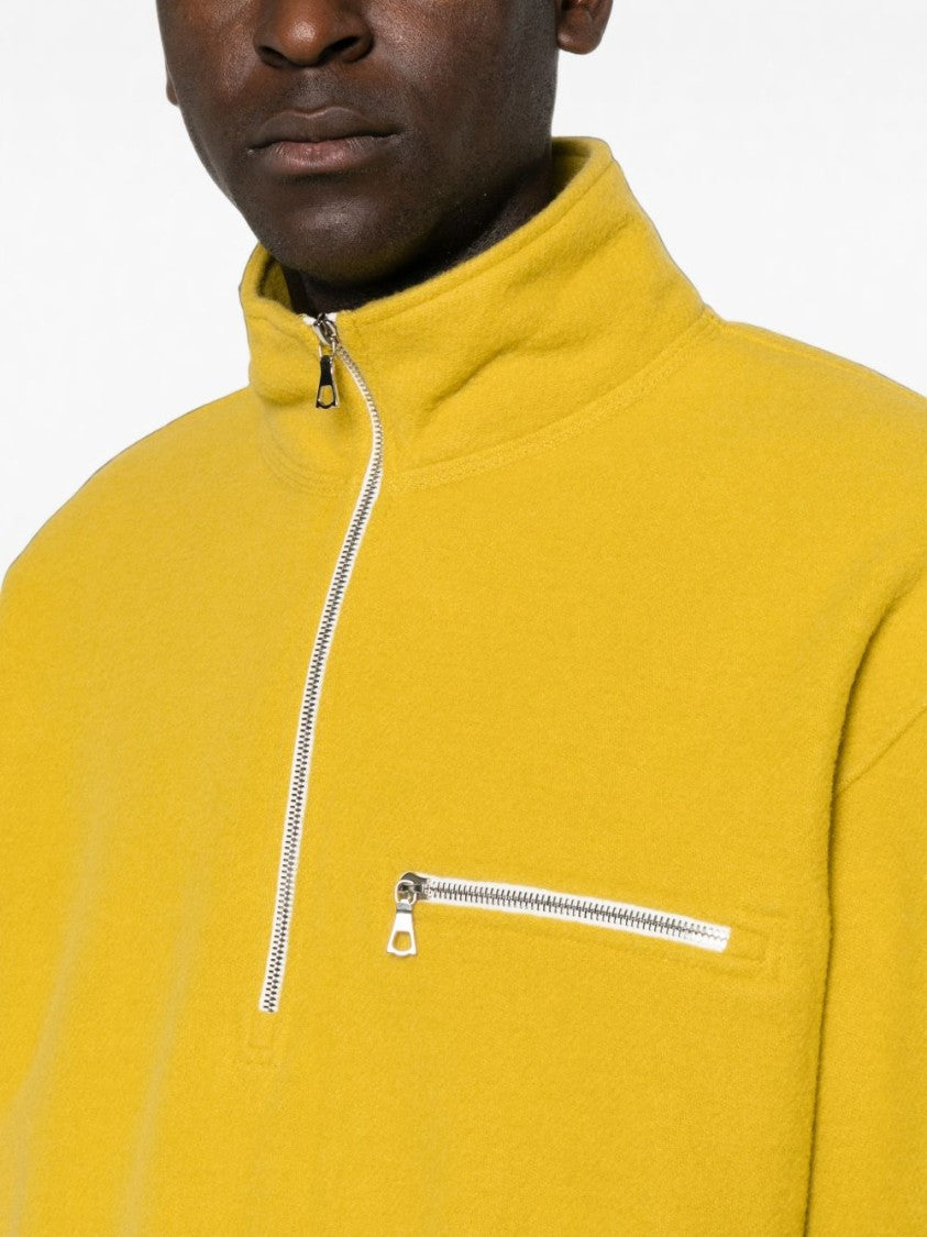 Rier Mustard Yellow Wool Half-Zip Sweater