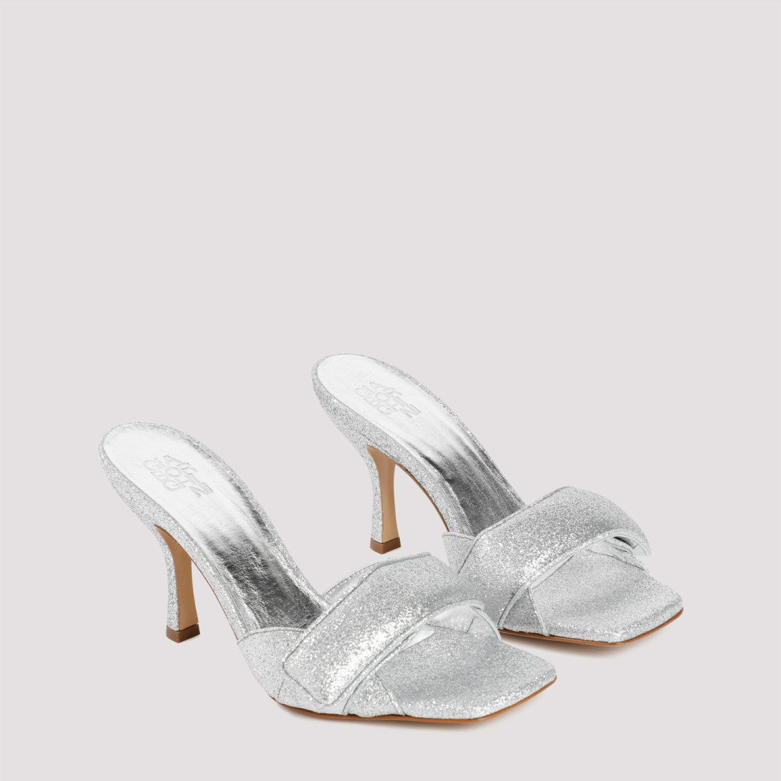 Gia Borghini Silver Glitter Alodie Sandals