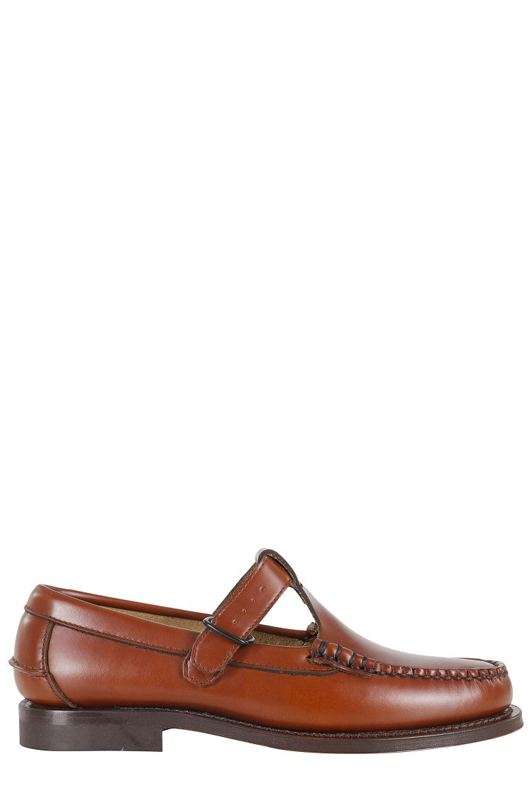 Hereu Tan Alber Buckled Calfskin Leather Loafers