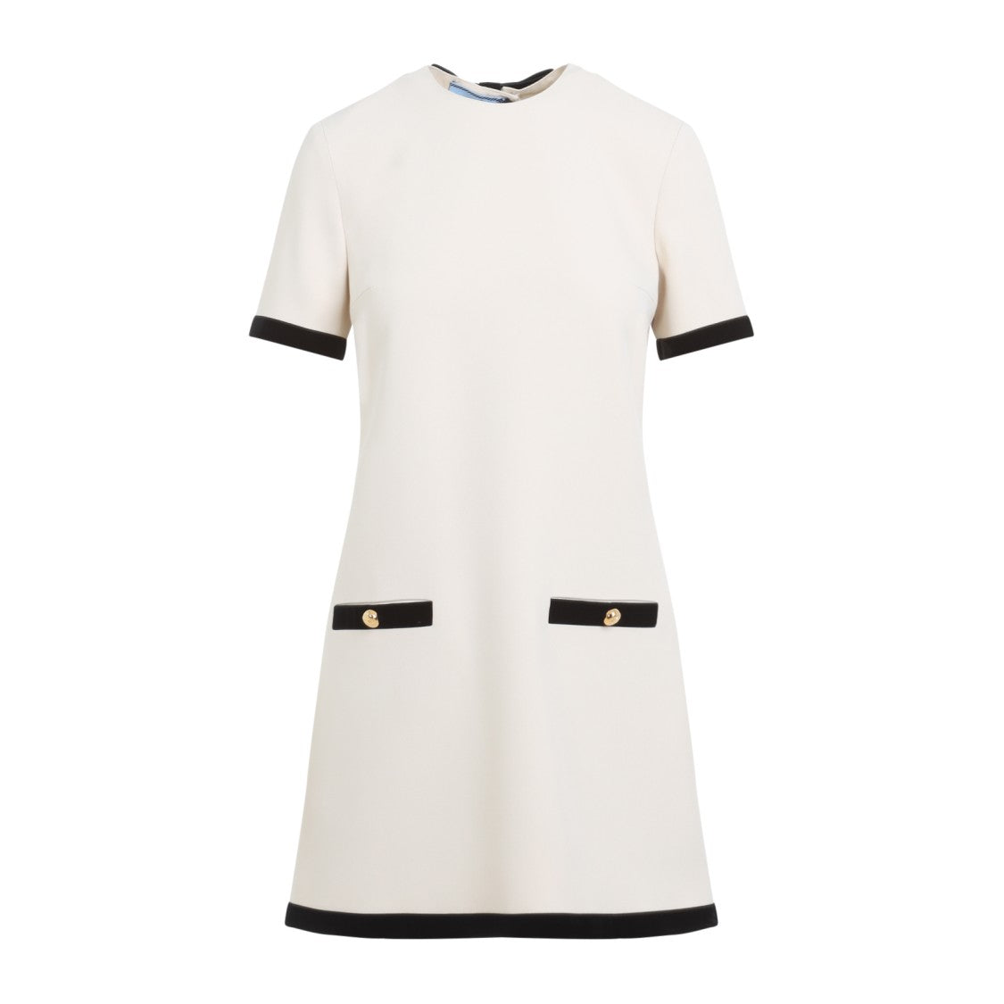 Prada White Dress With Contrasting Black Trim