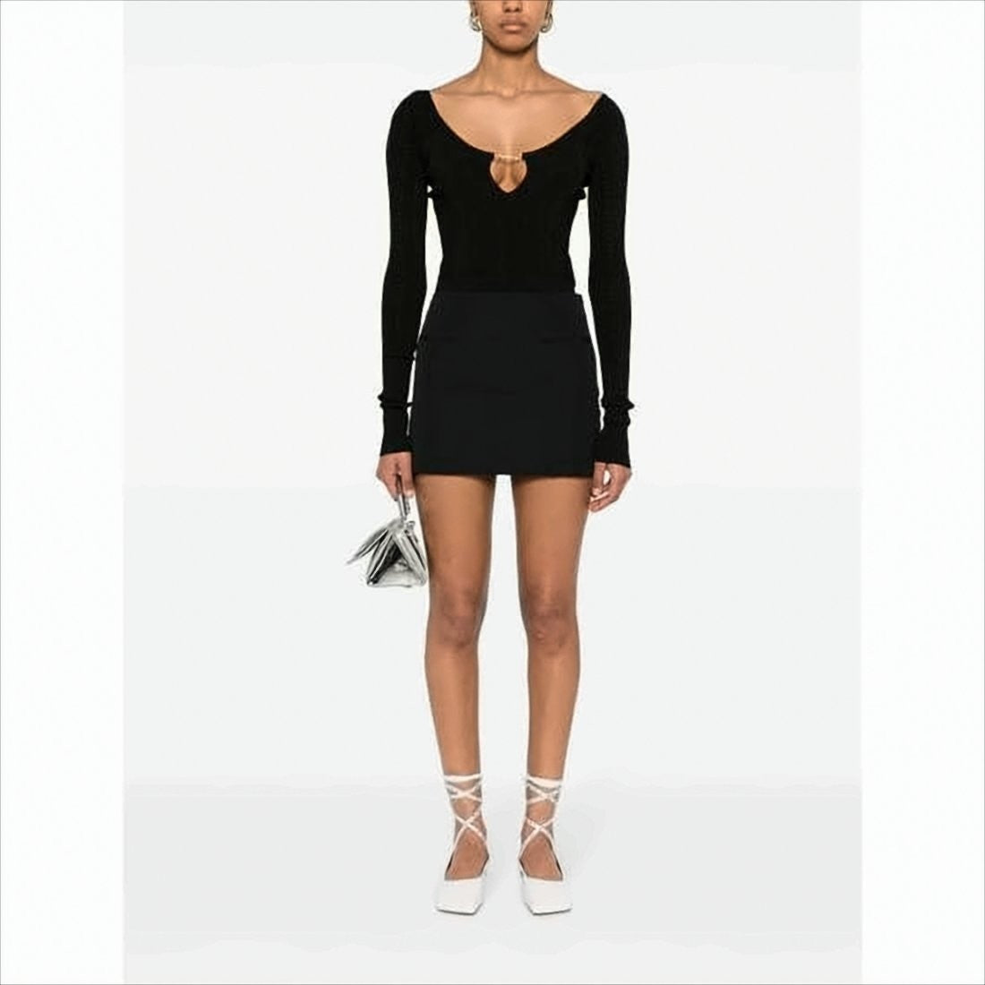 Jacquemus Deep V-Neck Knit Sweater With Ribbed Detailing