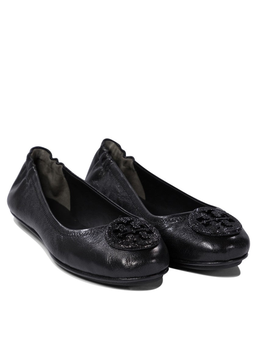 Tory Burch Calf Leather Ballerinas With Decorative Emblem