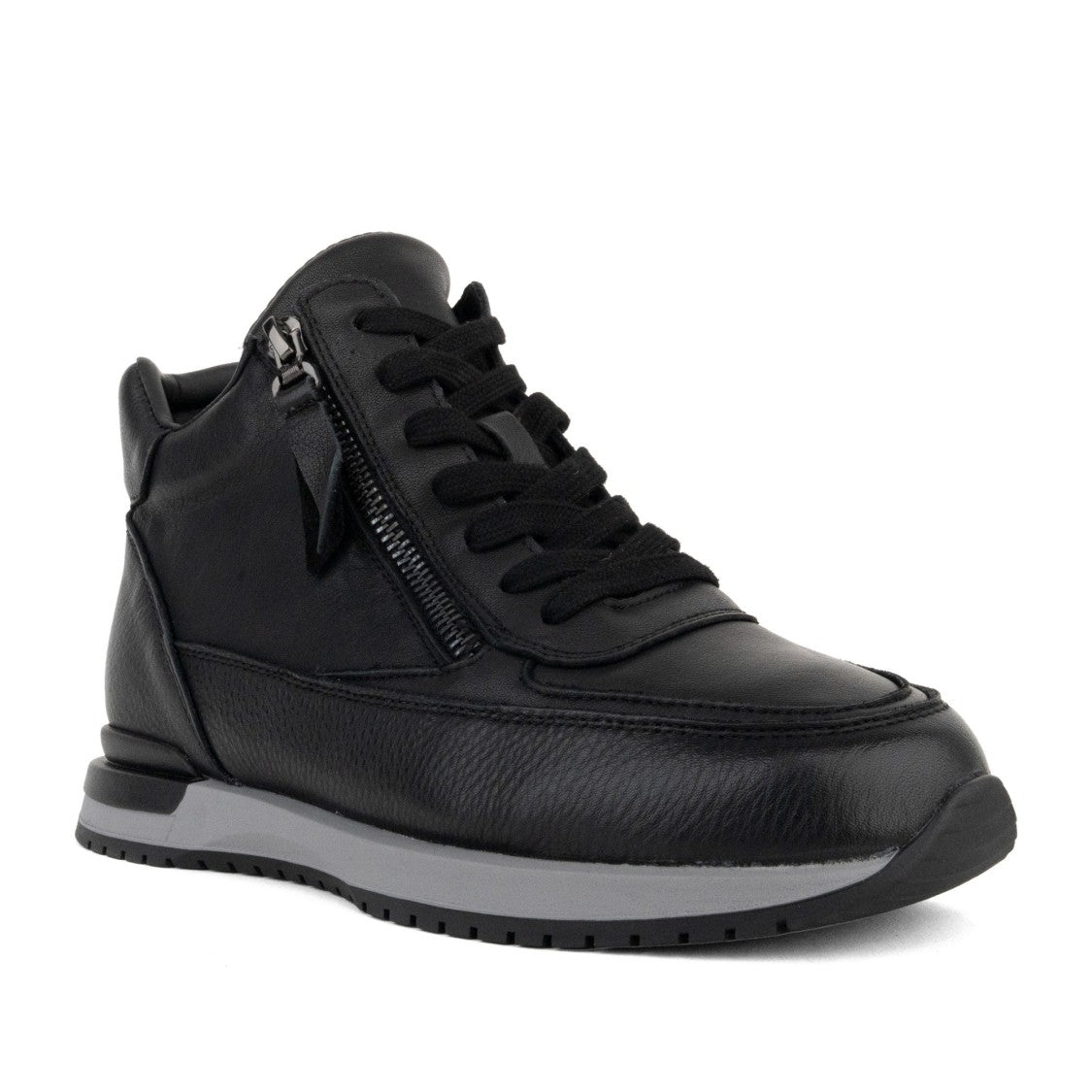 Linda Baumann Black Platform Sole Leather Ankle Boots