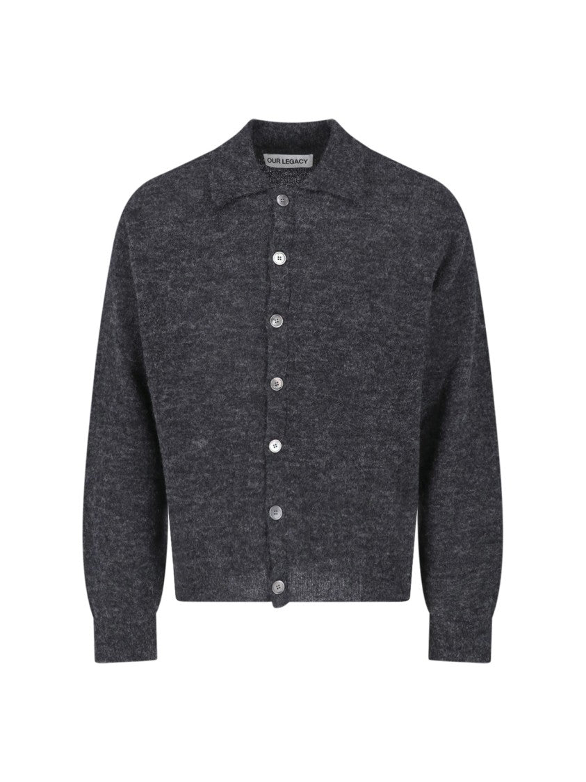 Our Legacy Grey Mazzy Alpaca-Blend Polo Shirt