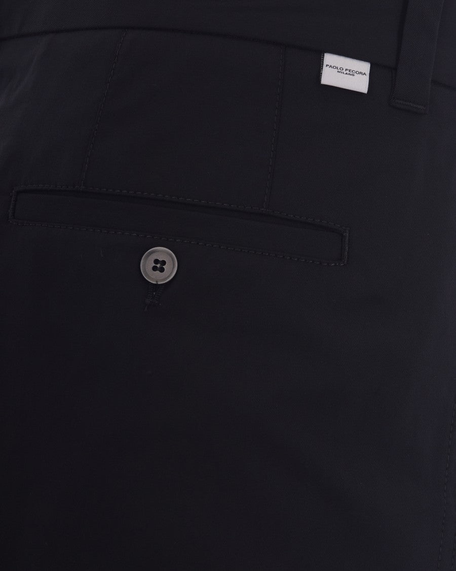 Paolo Pecora Straight-Leg Chino Pants With Cuffed Hems And Refined Accents