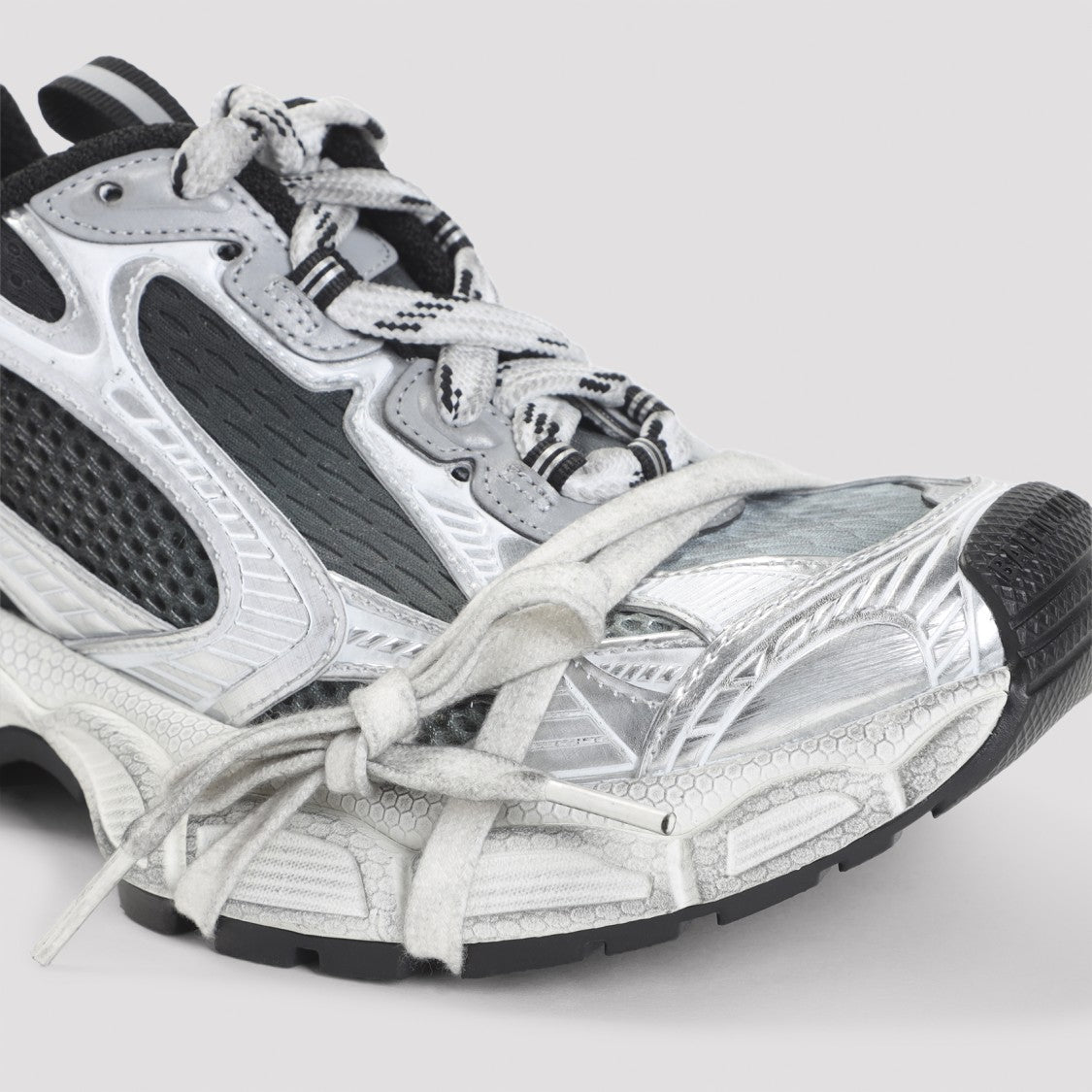 Balenciaga 3Xl Black Grey And White Textile Sneakers