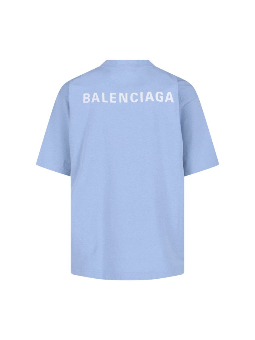 Balenciaga Logo T-Shirt – Light Blue
