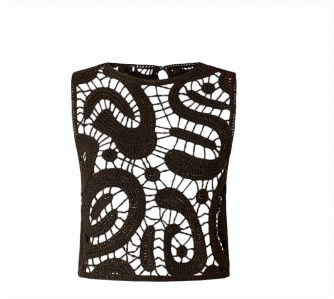 Pinko Eruzione Crochet Sleeveless Knit Top