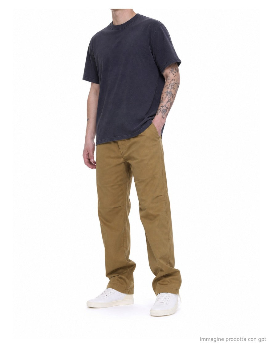 East Harbour Surplus Khaki Cotton Pants With Utility-Inspired Design