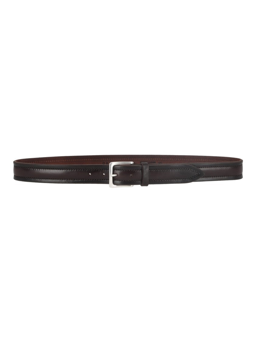 Claudio Orciani Brown Bull Soft Calf-Leather Belt