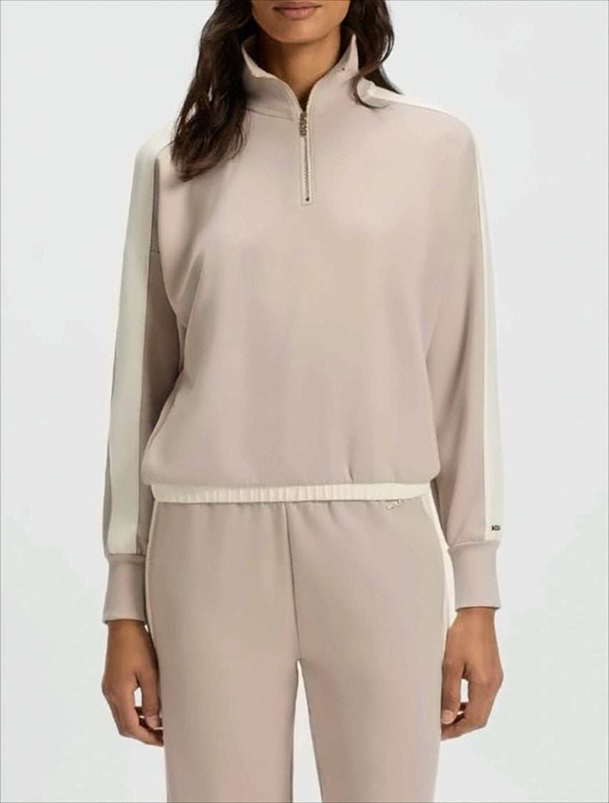 Boss Beige Sweatshirt With Zip Collar