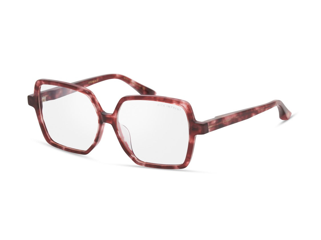 Dita Marbled Reddish-Brown Imprynt Oversized Geometric Frames