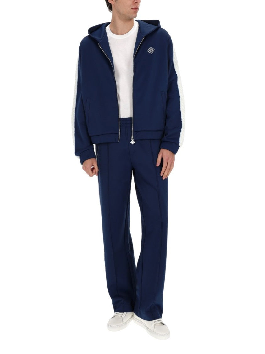 Casablanca Navy Blue Sleeve Stripes Hoodie