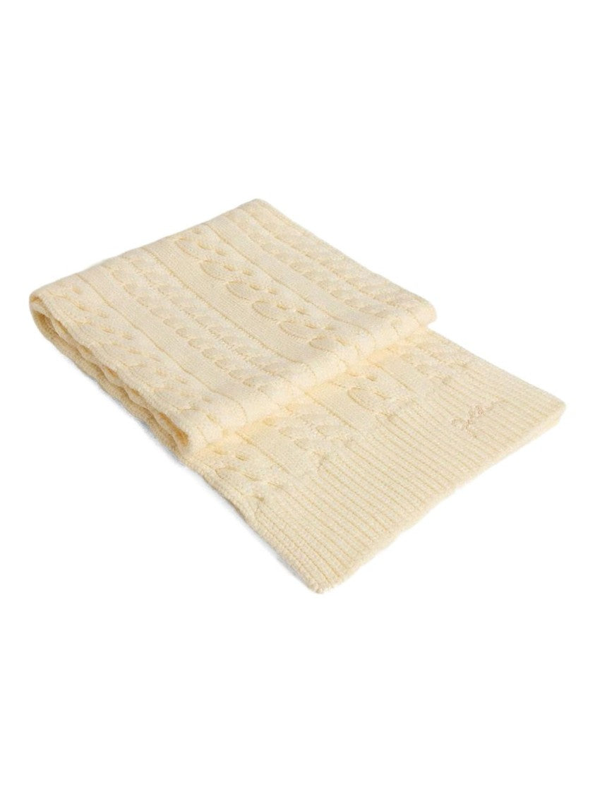 Golden Goose Cable Knit Virgin Wool Scarf By Golden Goose