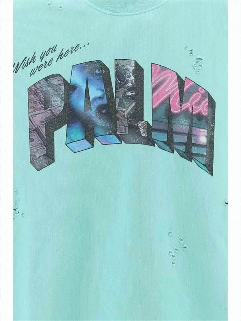 Palm Angels Relaxed Fit Long-Sleeve Sweatshirt With Bold 3D Graphic