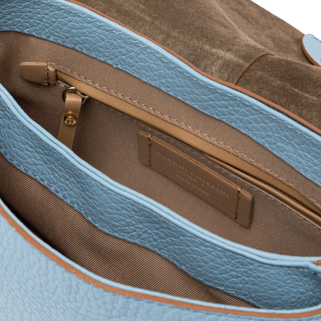 Gianni Chiarini Helena Shoulder Bag In Light Blue Leather