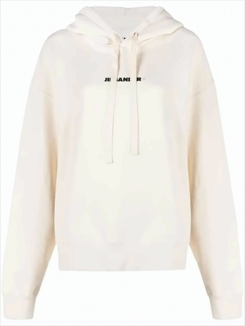 Jil Sander Relaxed Fit Cropped Hoodie With Drawstring