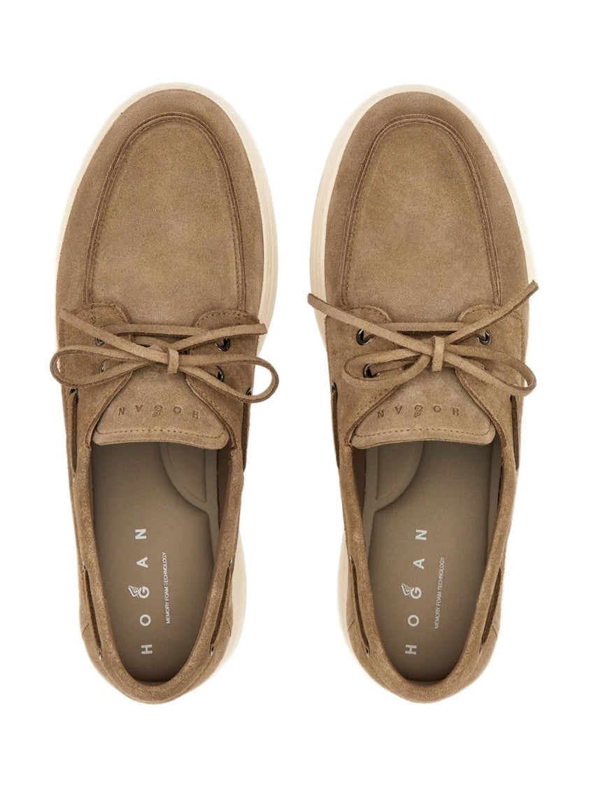 Hogan Moccasin-Style Boat Shoes With Lace-Through Design