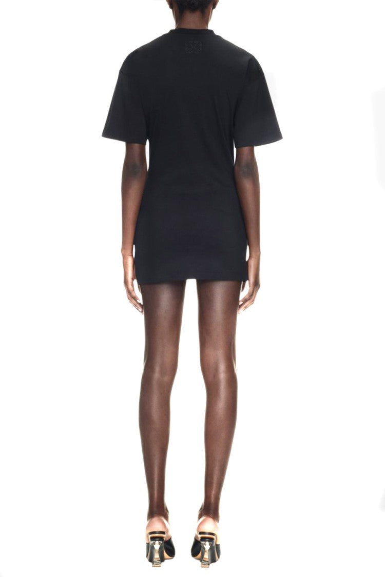 Off-White Black Arrow Twisted Cotton T-Shirt Dress