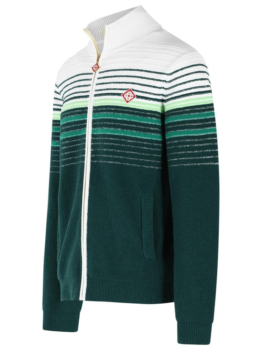 Casablanca Green Cotton Blend Sporty Jacket With Zip
