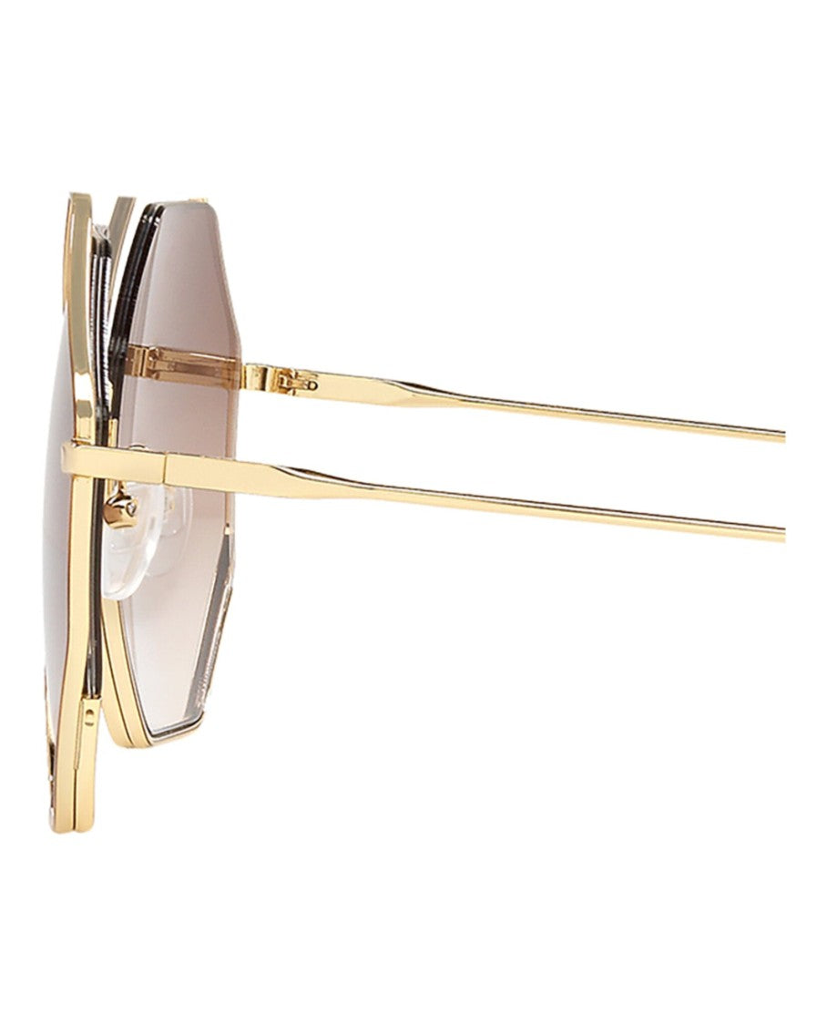 Chloé Square-Frame Metal Sunglasses