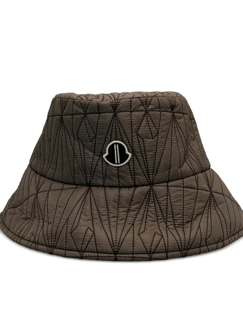 Moncler X Rick Owens Brown Quilted Bucket Hat