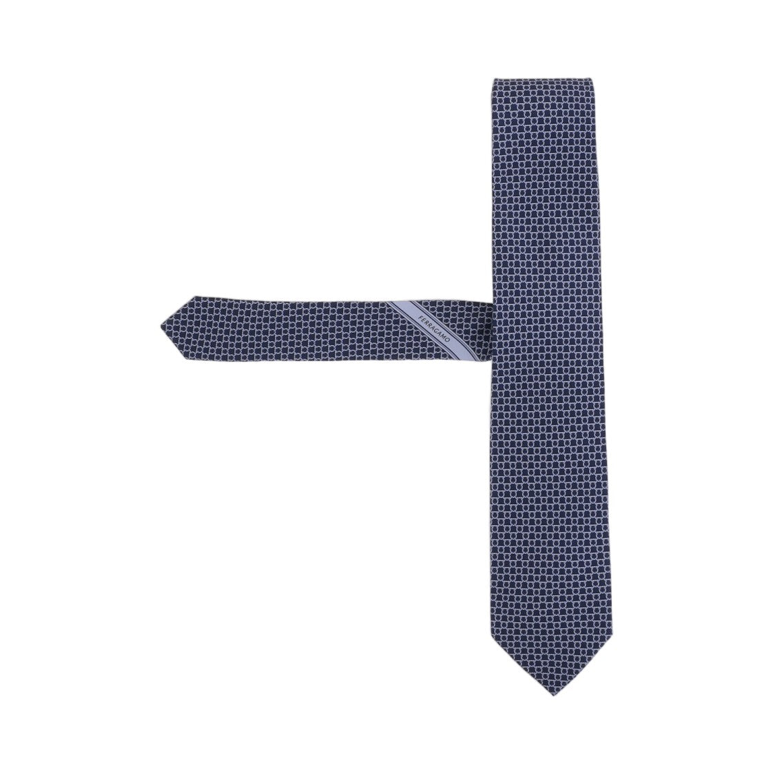 Salvatore Ferragamo Blue Geometric Patterned Silk Tie