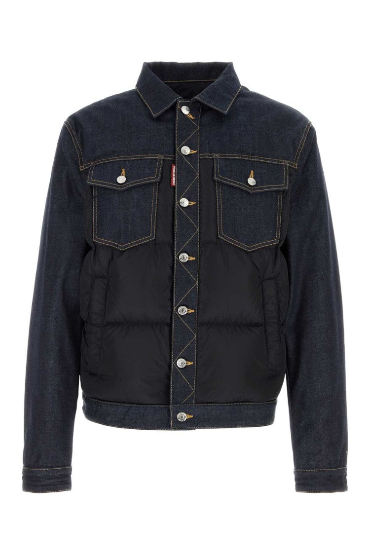 Dsquared2 Two-Tone Denim And Polyester Down Jacket