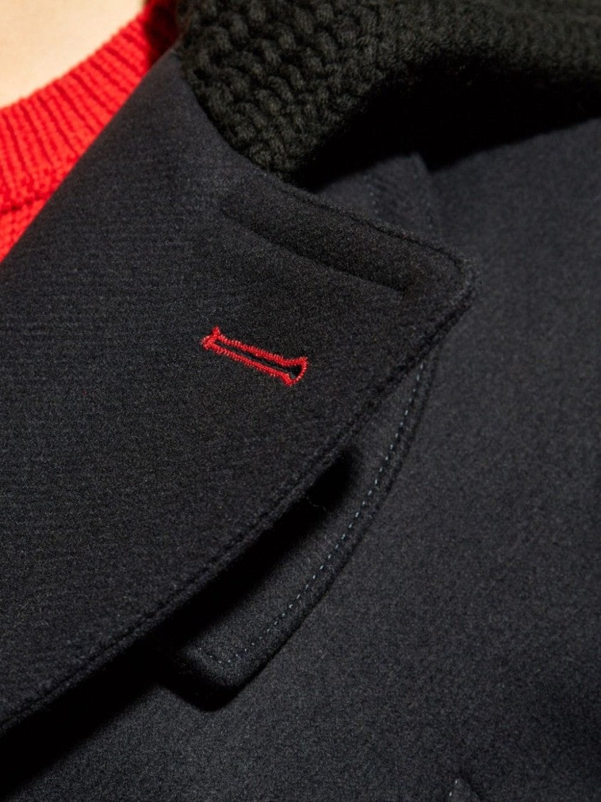 Dsquared2 Knit-Panel Double-Breasted Jacket