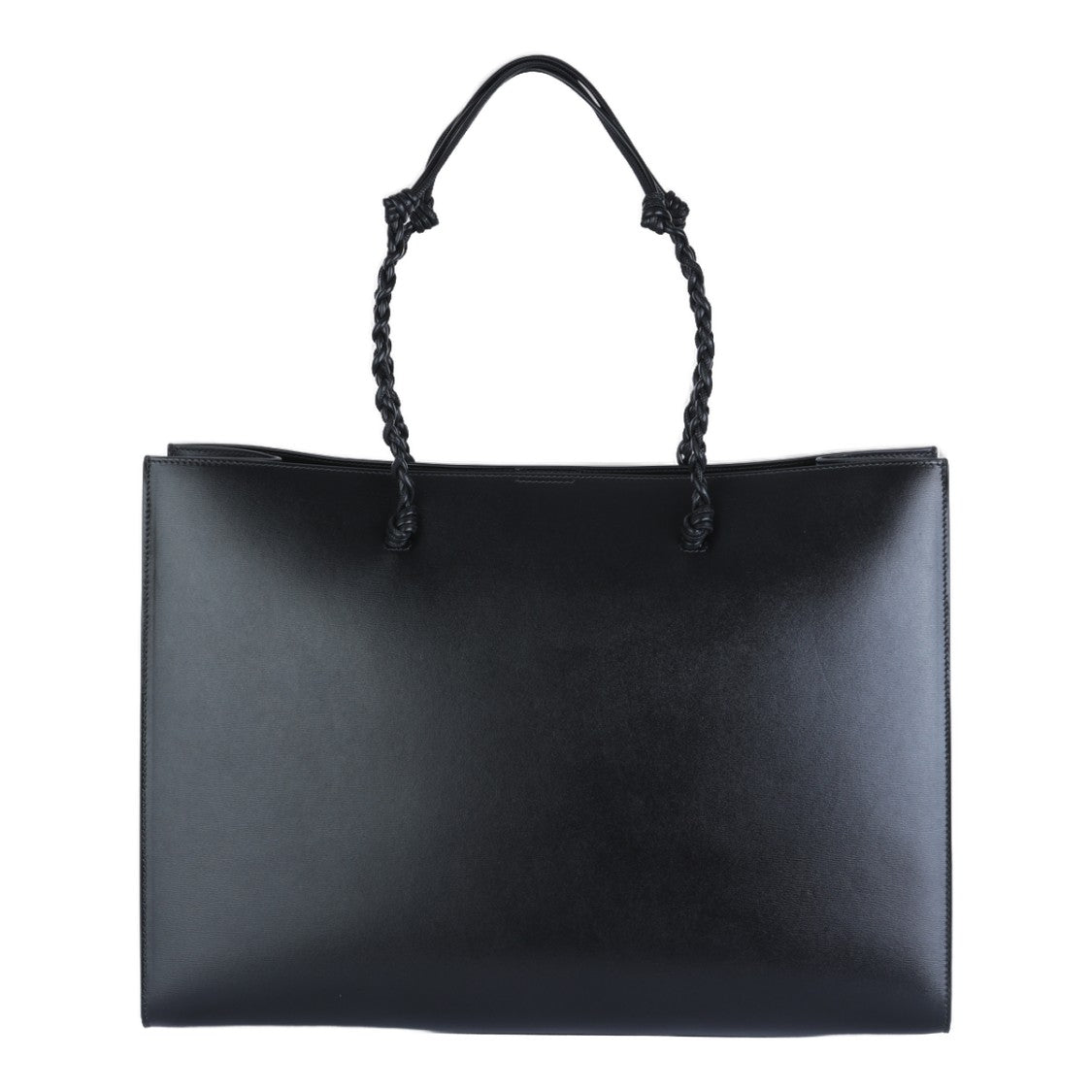 Jil Sander Structured Black Tote Bag With Braided Handles