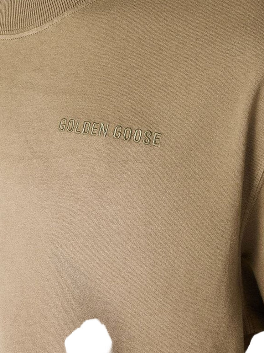 Golden Goose Beige Cotton Jersey Logo T-Shirt