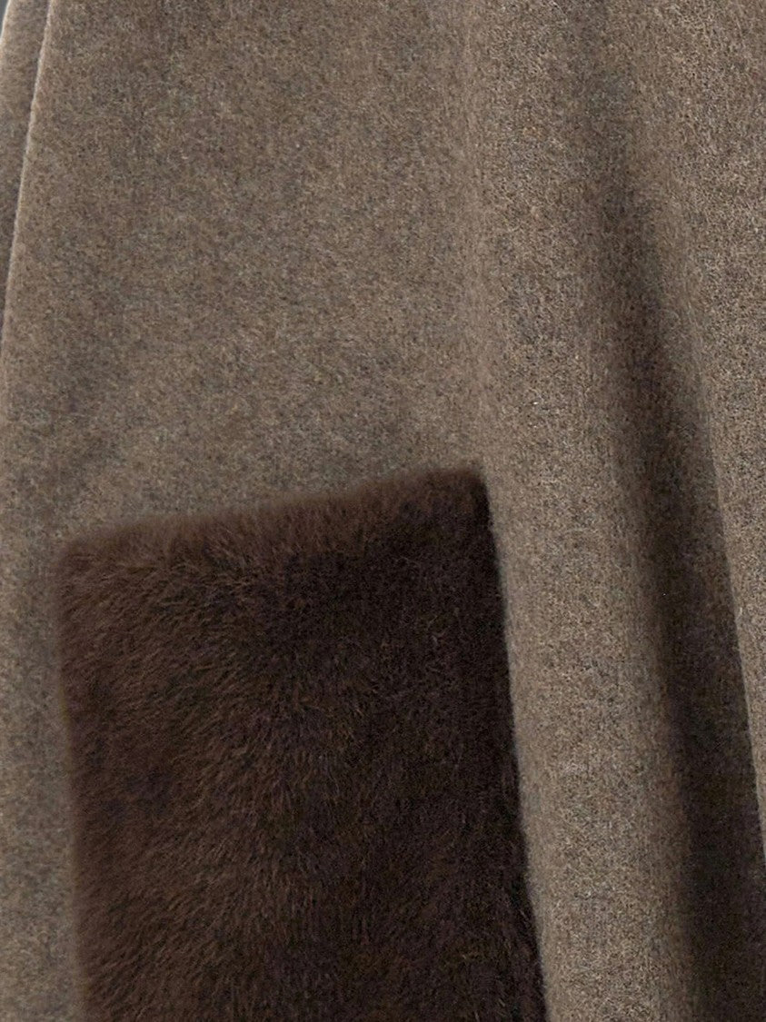 Gran Sasso Mantella Fringed Wool Cape