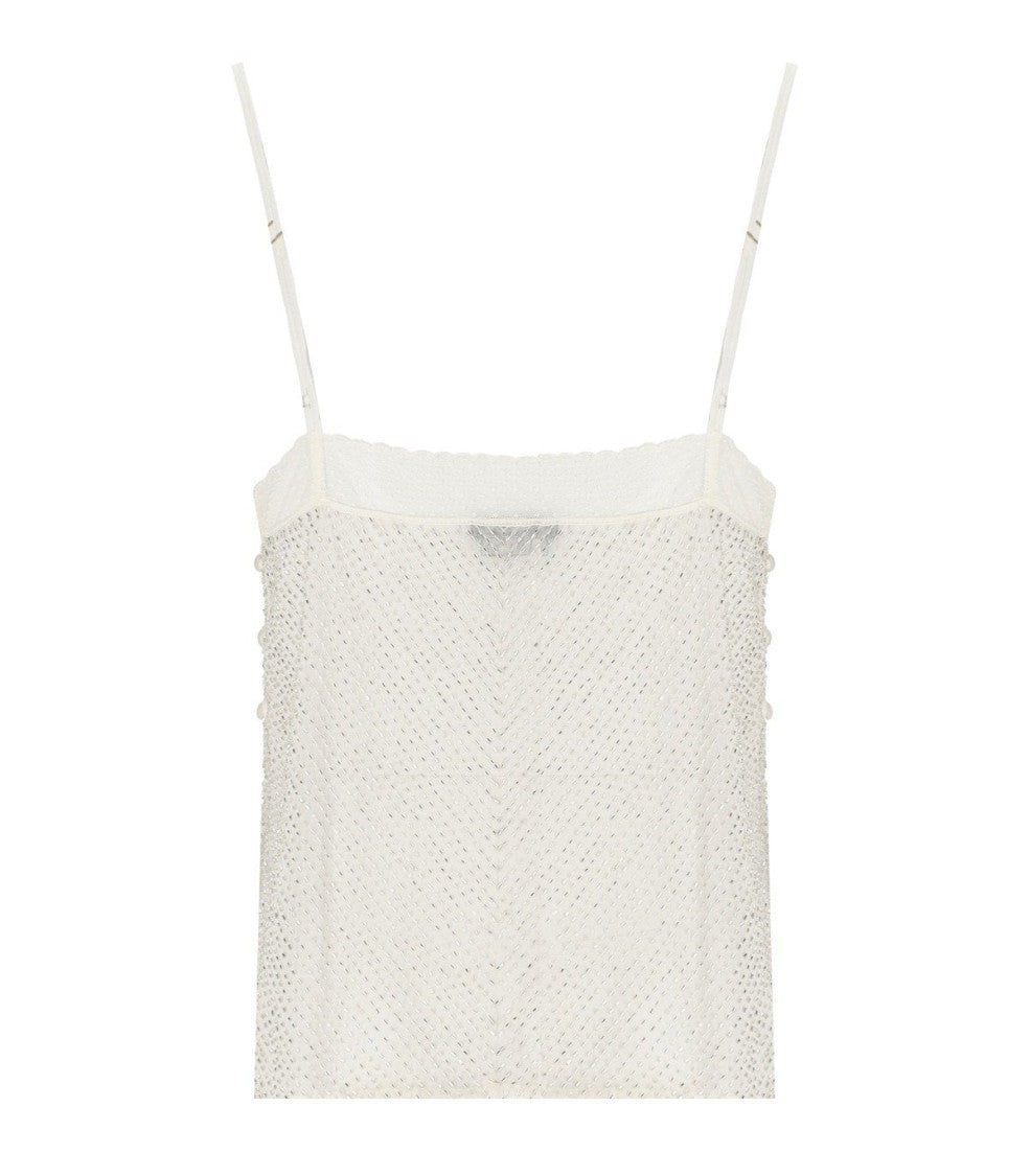 Elisabetta Franchi Ivory Beaded Top