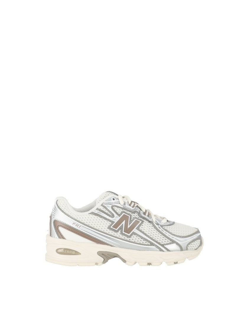 New Balance Grey/Silver Synthetic Mesh Sneakers