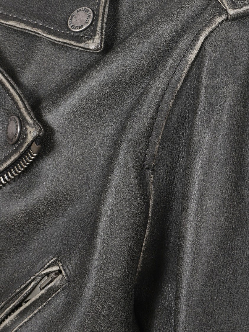 Golden Goose Hammered Leather Biker Jacket