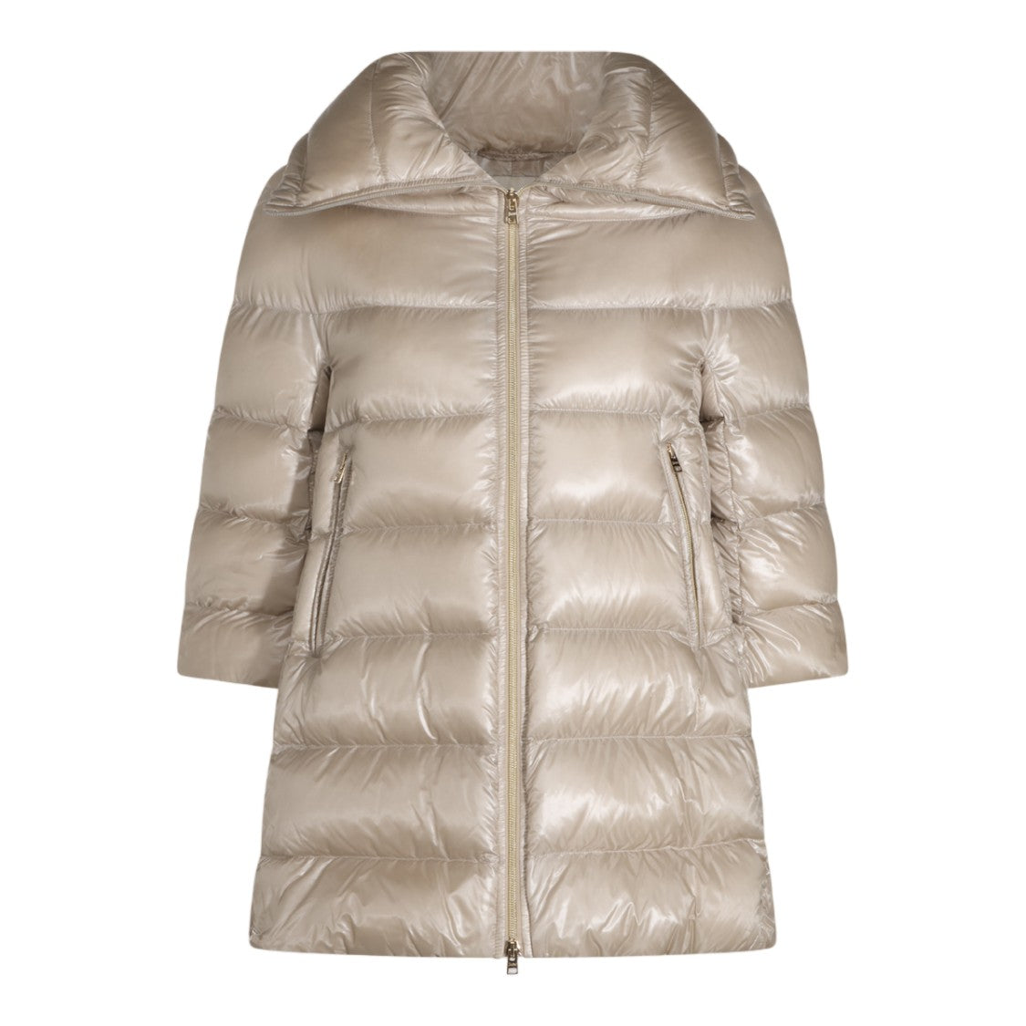 Herno Quilted Short Coat With High Collar