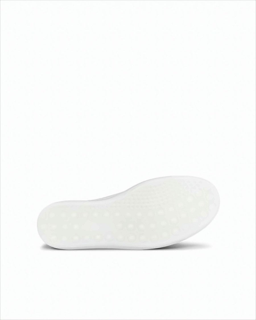 Ecco Minimalist White Low-Top Sneakers With Metallic Accent