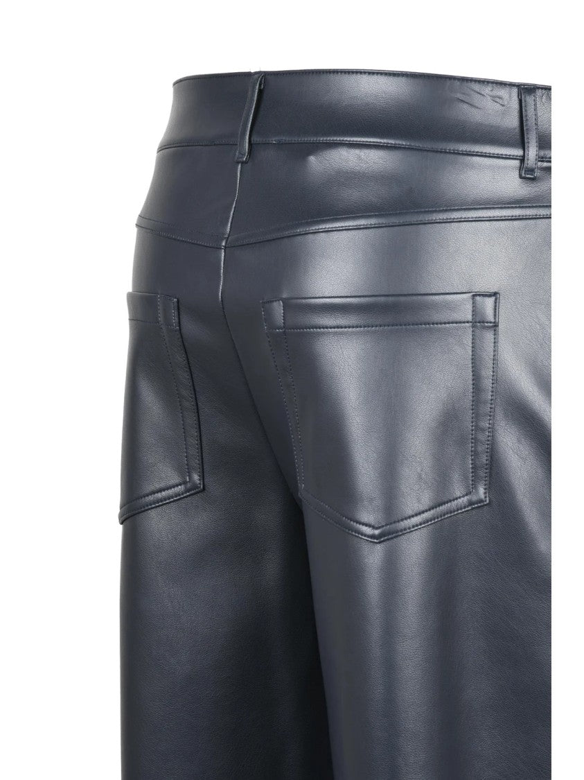 Max Mara Multicolor Polyester Faux Leather Cropped Pants