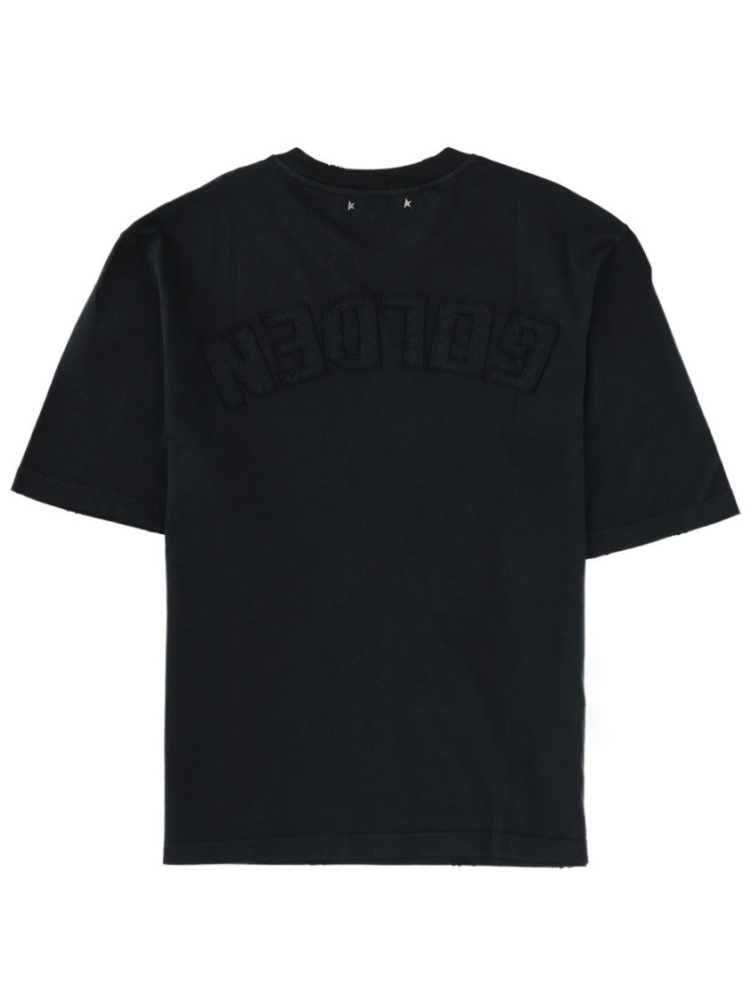 Golden Goose Neutrals Embossed Back Logo Cotton T-Shirt