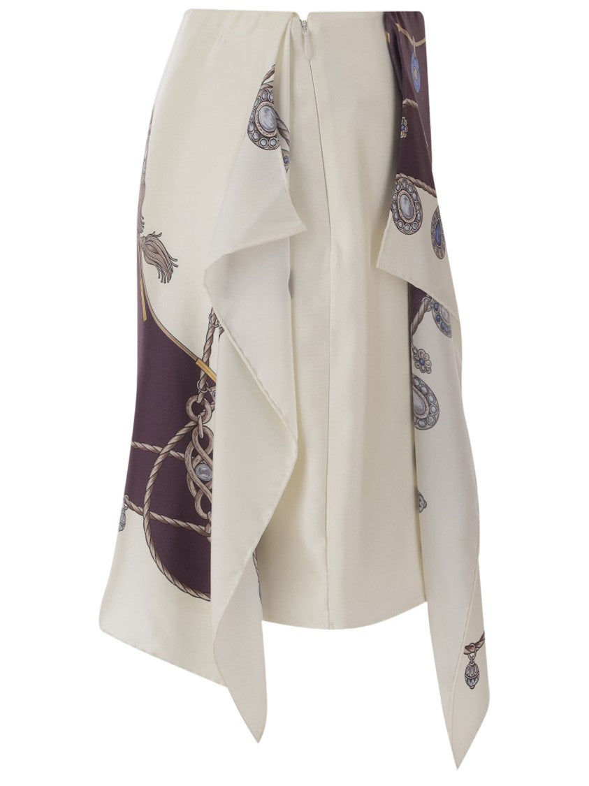 Versace Printed Silk Twill Mini Skirt With Side Bow Detail